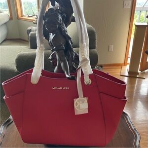 NWT Michael Kors Red Tote Bag
